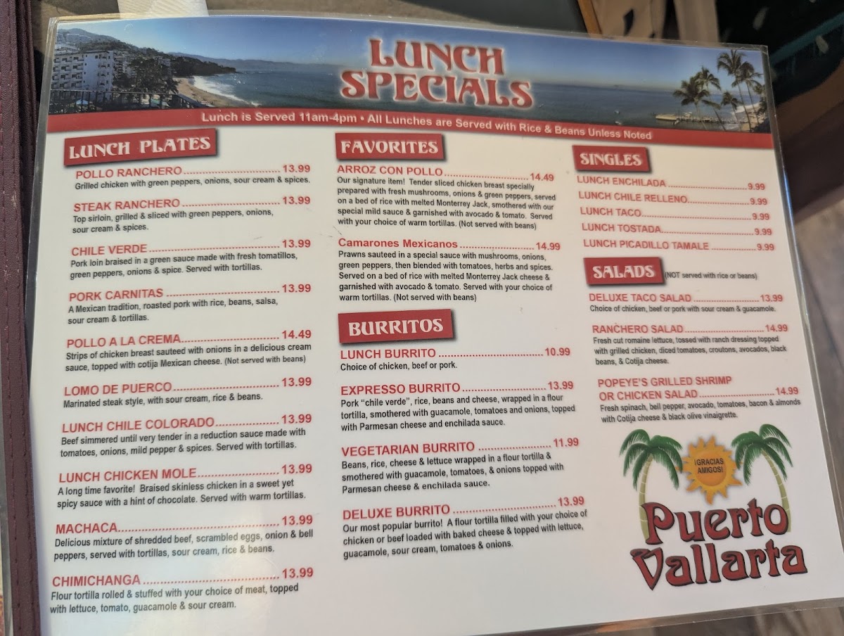 Menu - Puerto Vallarta | Family Mexican Restaurant photo 3
